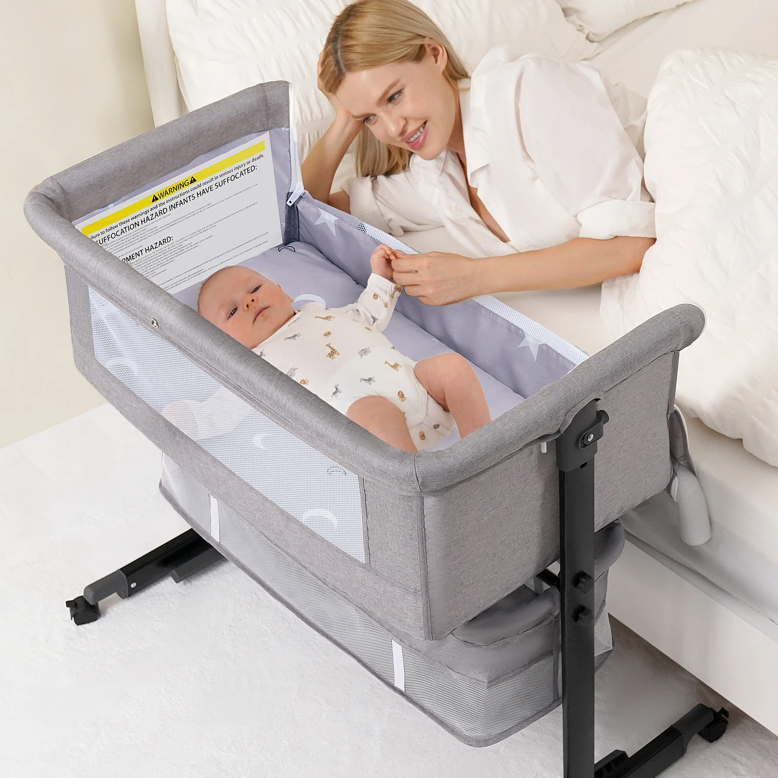 Portable Foldable Baby Bassinet with Storage - Image 5