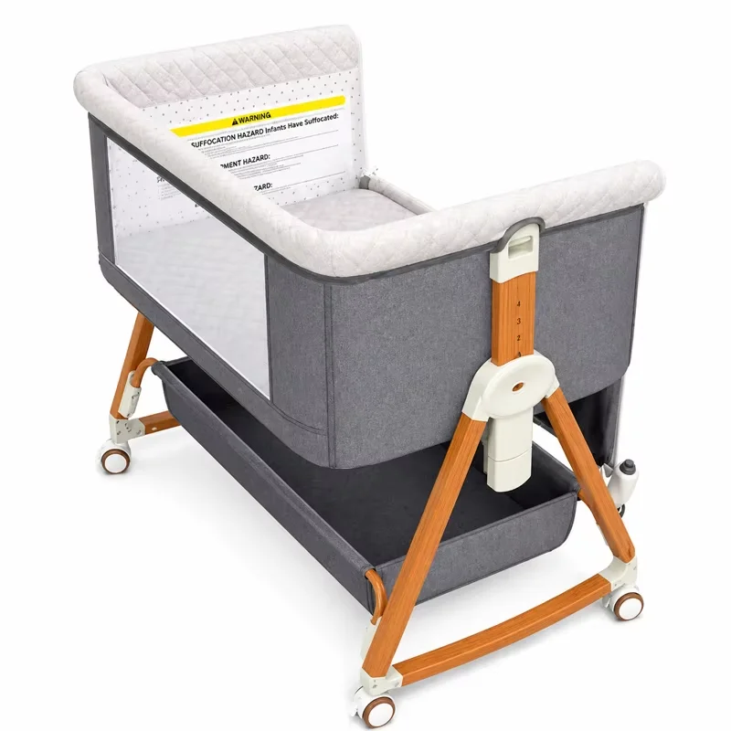 3-in-1 Foldable Baby Crib with Wheels & Rocking - Image 6