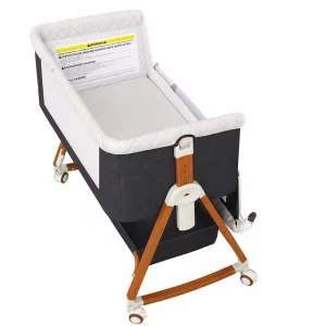 3-in-1 Foldable Baby Crib with Wheels & Rocking - Thumbnail Image 7