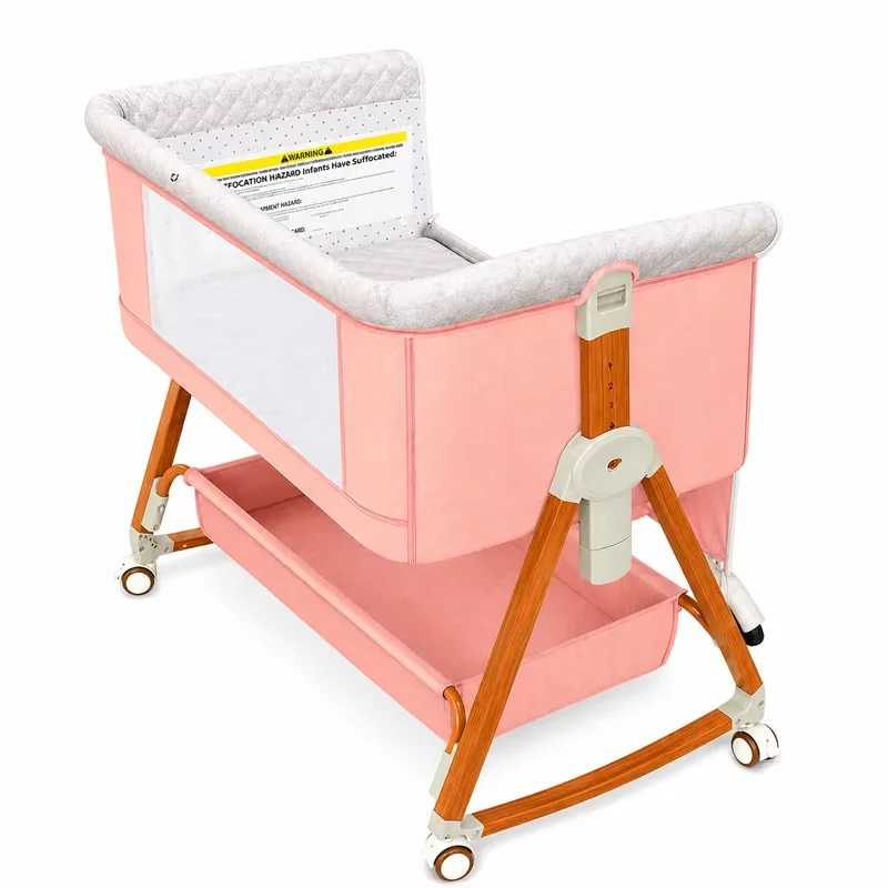 3-in-1 Foldable Baby Crib with Wheels & Rocking - Image 5