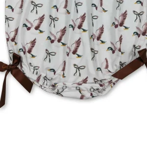 Daddy's Girl Duck Bow Baby Girl Romper - Thumbnail Image 3