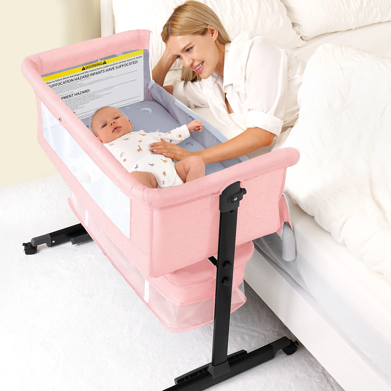 Portable Foldable Baby Bassinet with Storage - Image 1