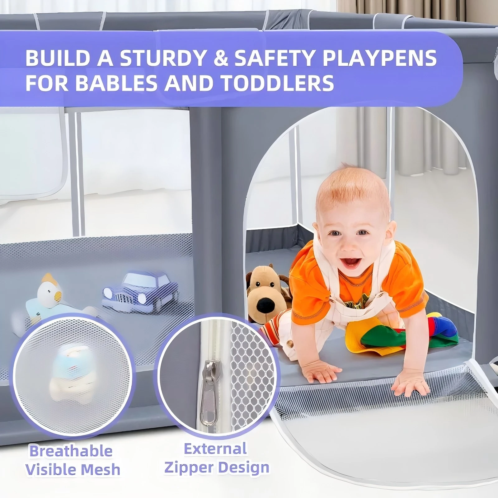 Extra Large Baby Playpen for Indoor & Outdoor Use - Image 3