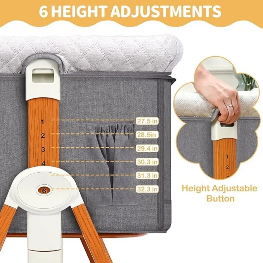 3-in-1 Foldable Baby Crib with Wheels & Rocking - Image 2