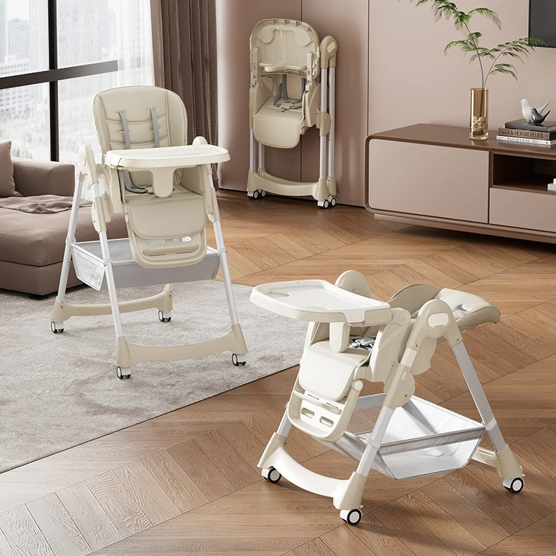 Foldable Baby High Chair with Adjustable Backrest - Image 2
