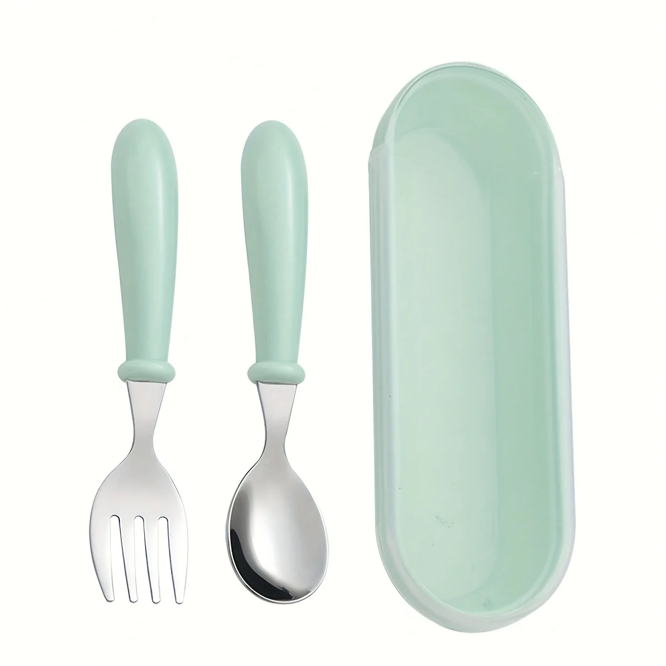 3-Pc Stainless Steel Baby Spoon & Fork Set - Image 3