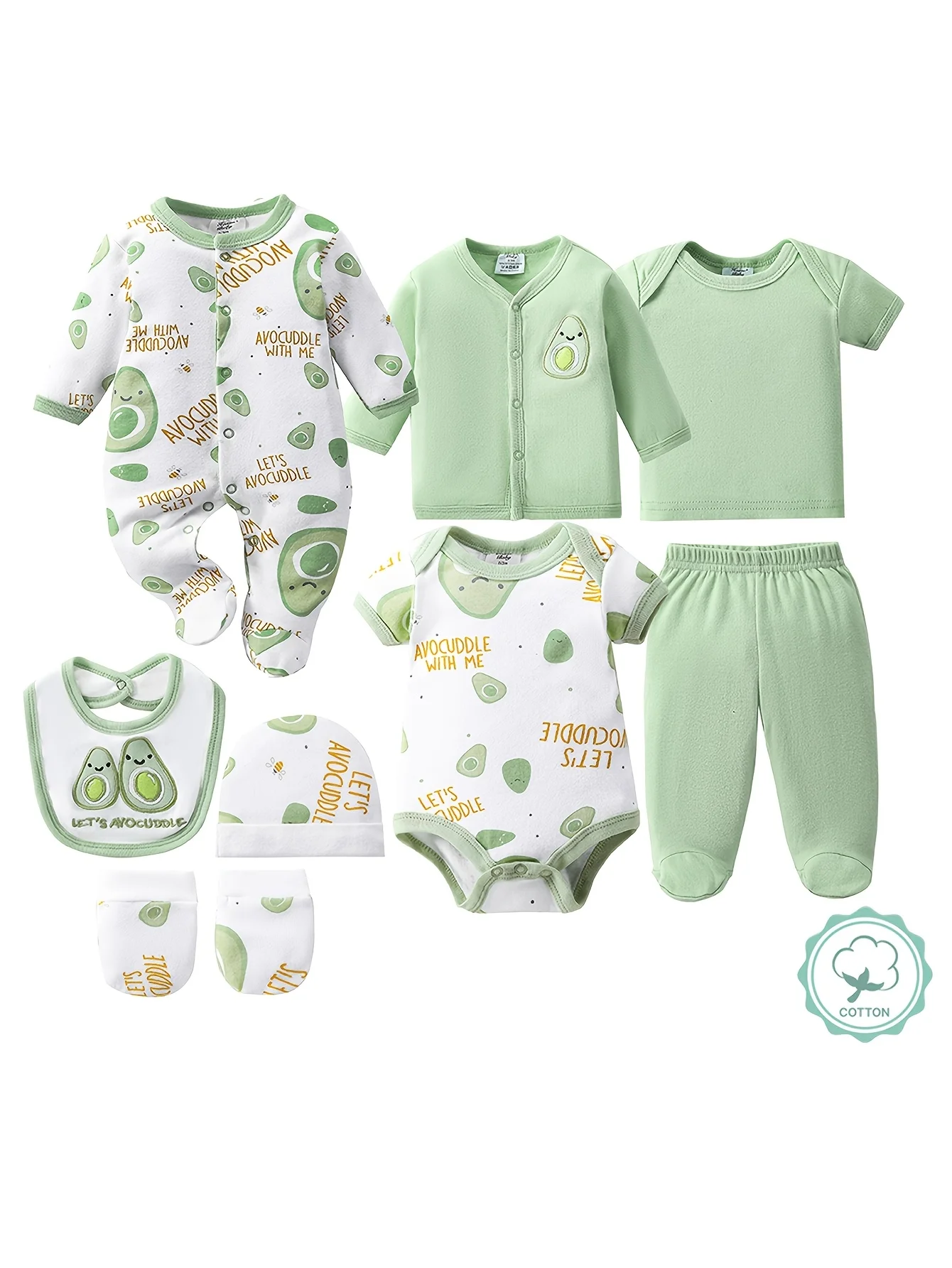 8-Pc Newborn Baby Cotton Essentials Set - Image 2