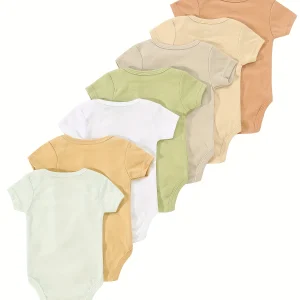 7-Pc Newborn Infant Romper Set, 0-9 Months - Thumbnail Image 3