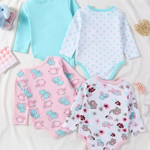 4-pc Baby Girl Long Sleeve Bodysuits - Thumbnail Image 5