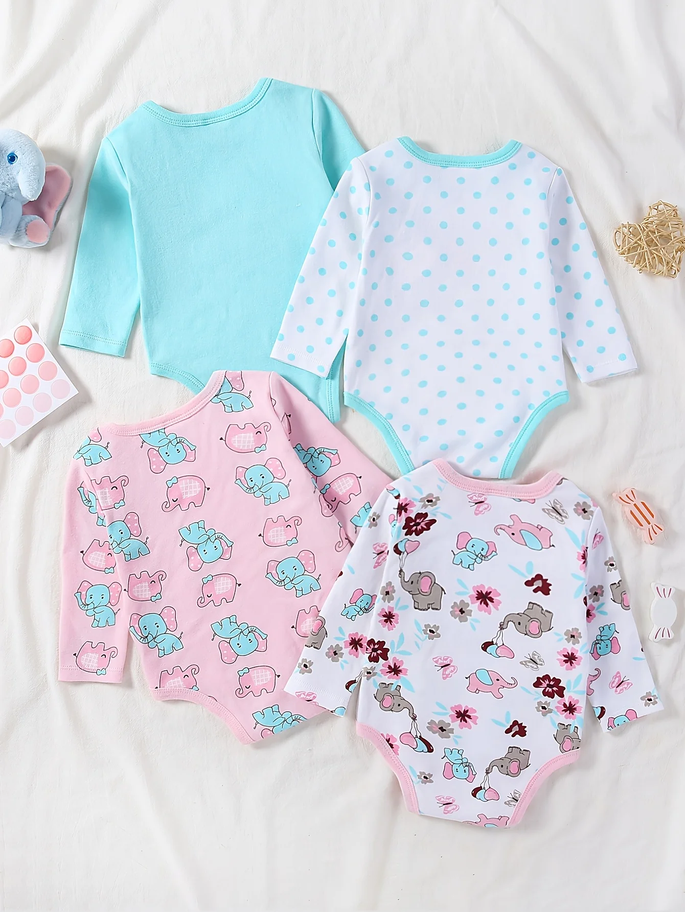 4-pc Baby Girl Long Sleeve Bodysuits - Image 5