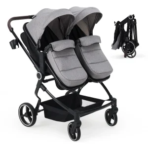 Lightweight Double Stroller for Newborn & Toddler