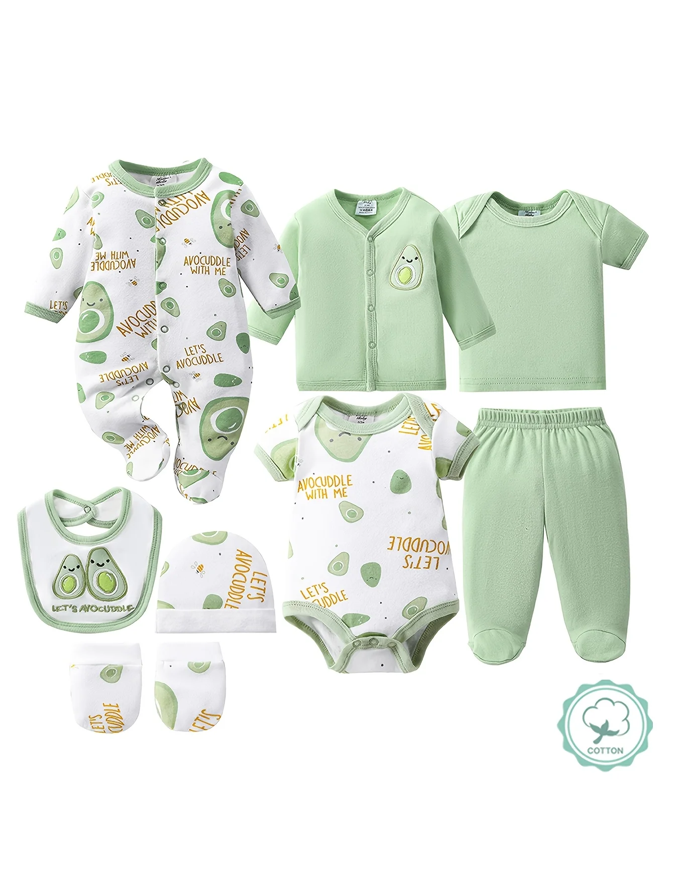 8-Pc Newborn Baby Cotton Essentials Set - Image 1