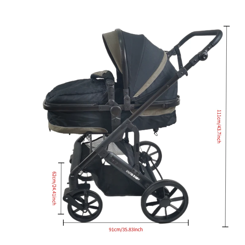 Lightweight Foldable Reversible Baby Stroller - Image 4