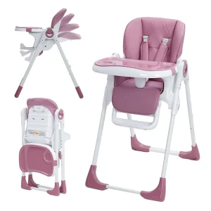 Foldable Baby High Chair with Adjustable Recline - Thumbnail Image 1
