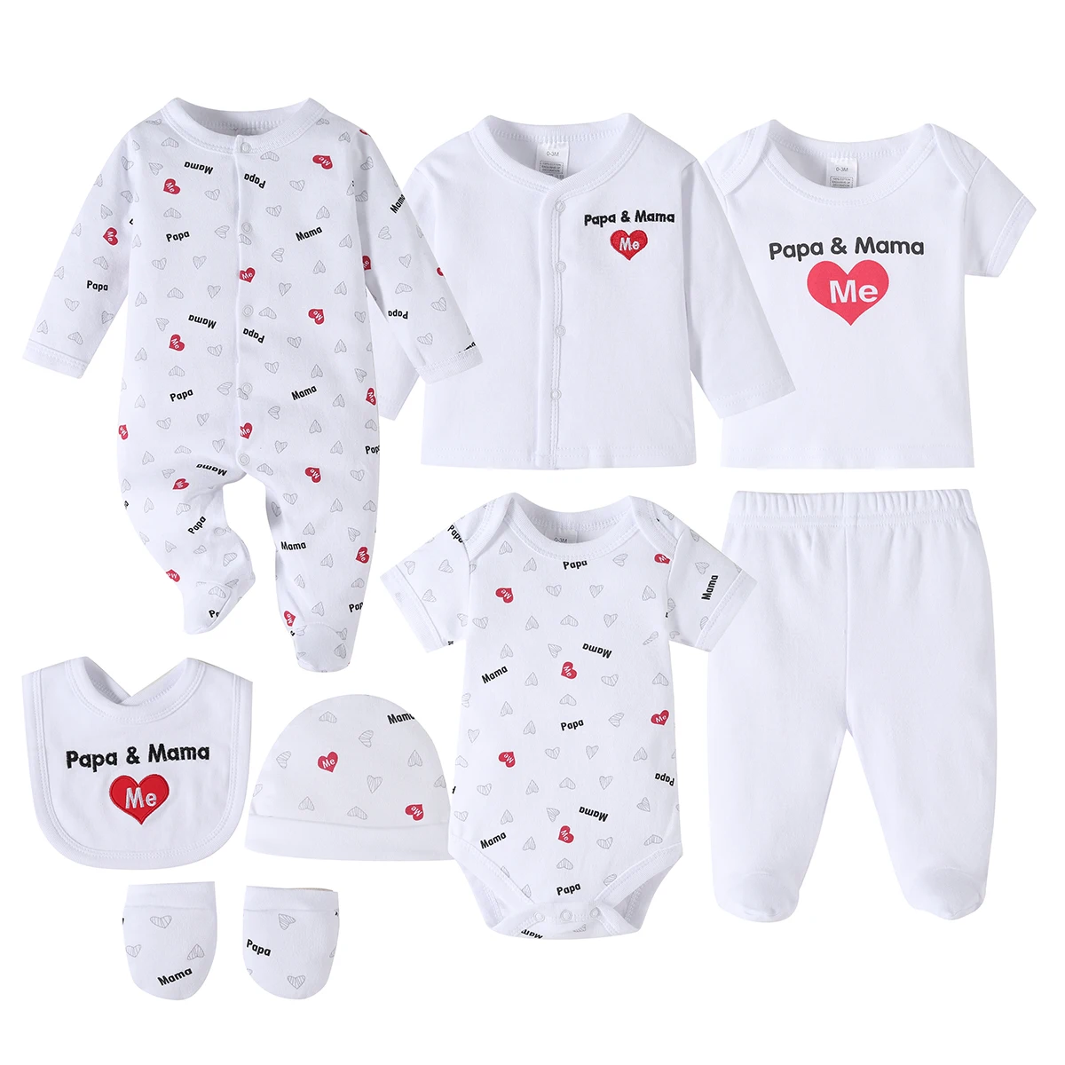 8-Pc Unisex Baby Spring & Summer Outfit Set - Image 1