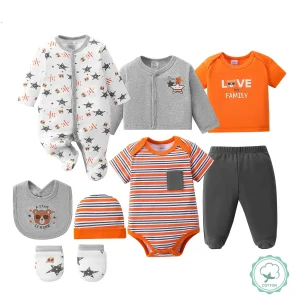 8-Pc Soft Unisex Newborn Layette Set