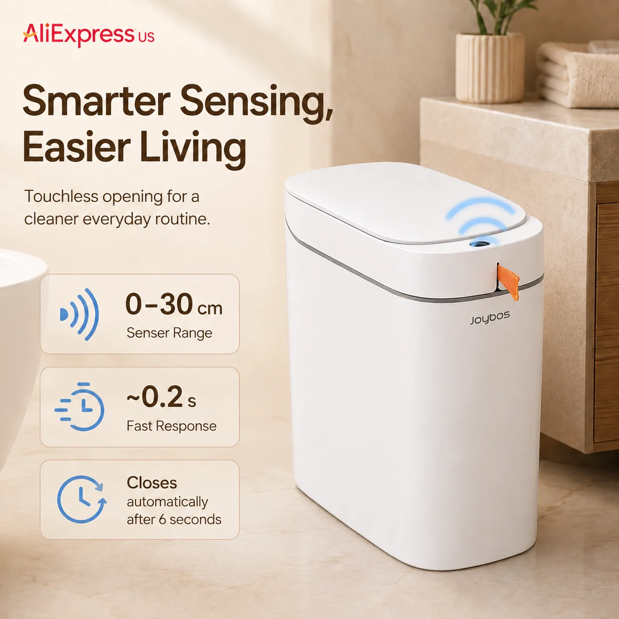 Smart Touchless Trash Can with Auto-Lining - Image 2