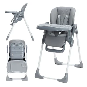 Foldable Baby High Chair with Adjustable Recline - Thumbnail Image 2