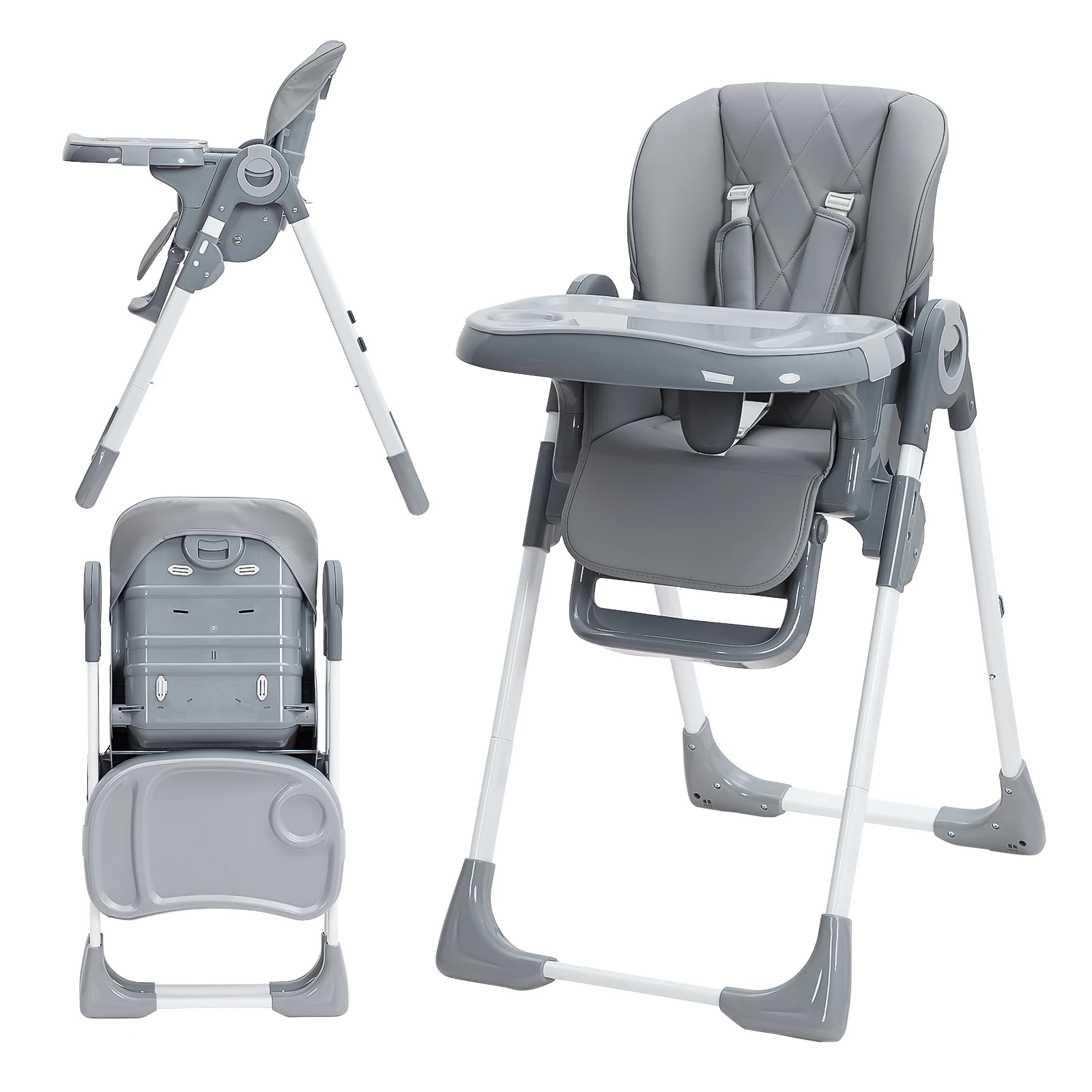 Foldable Baby High Chair with Adjustable Recline - Image 2