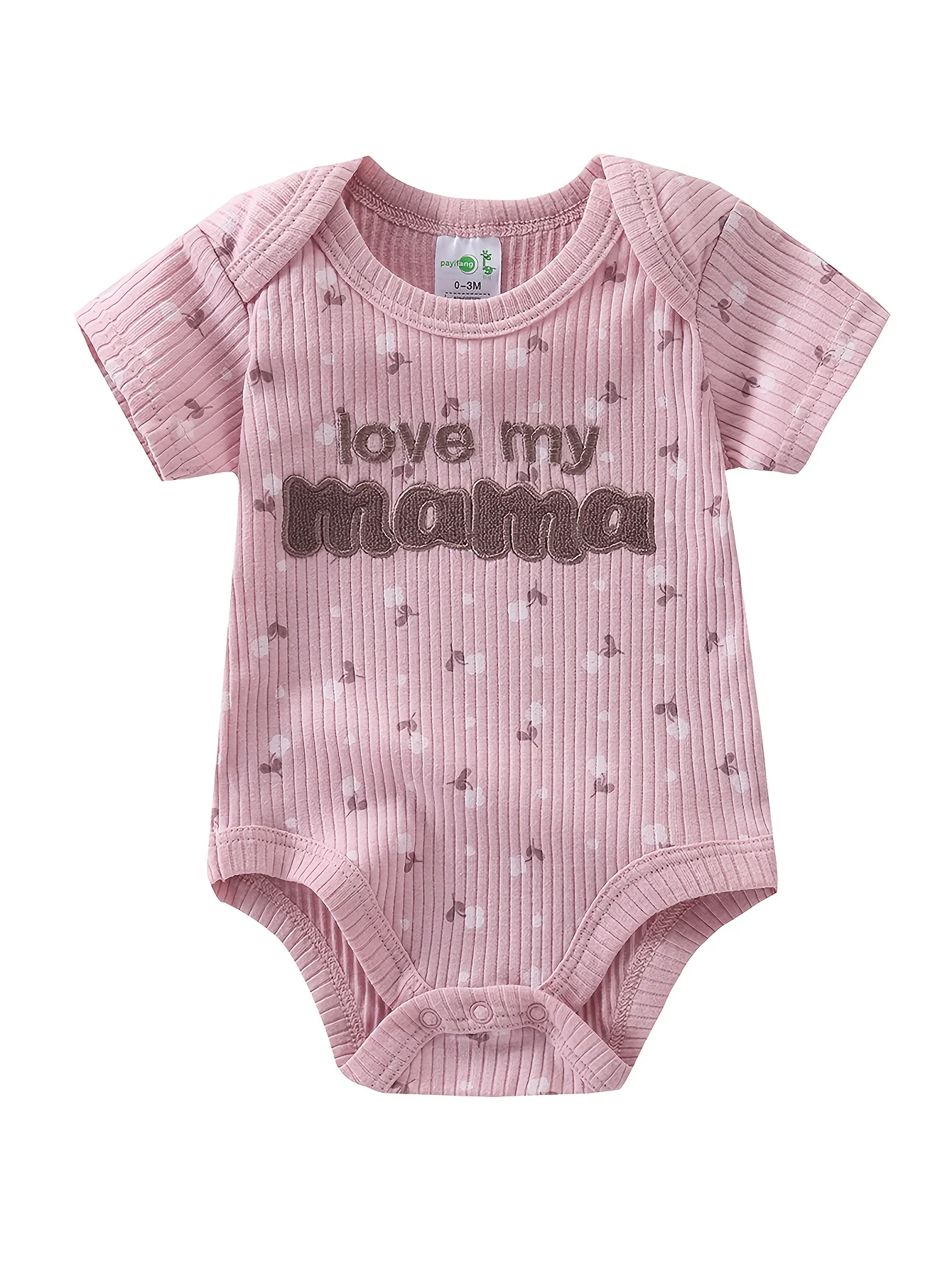 5-Pack Baby Girl Floral Short Sleeve Rompers - Image 3
