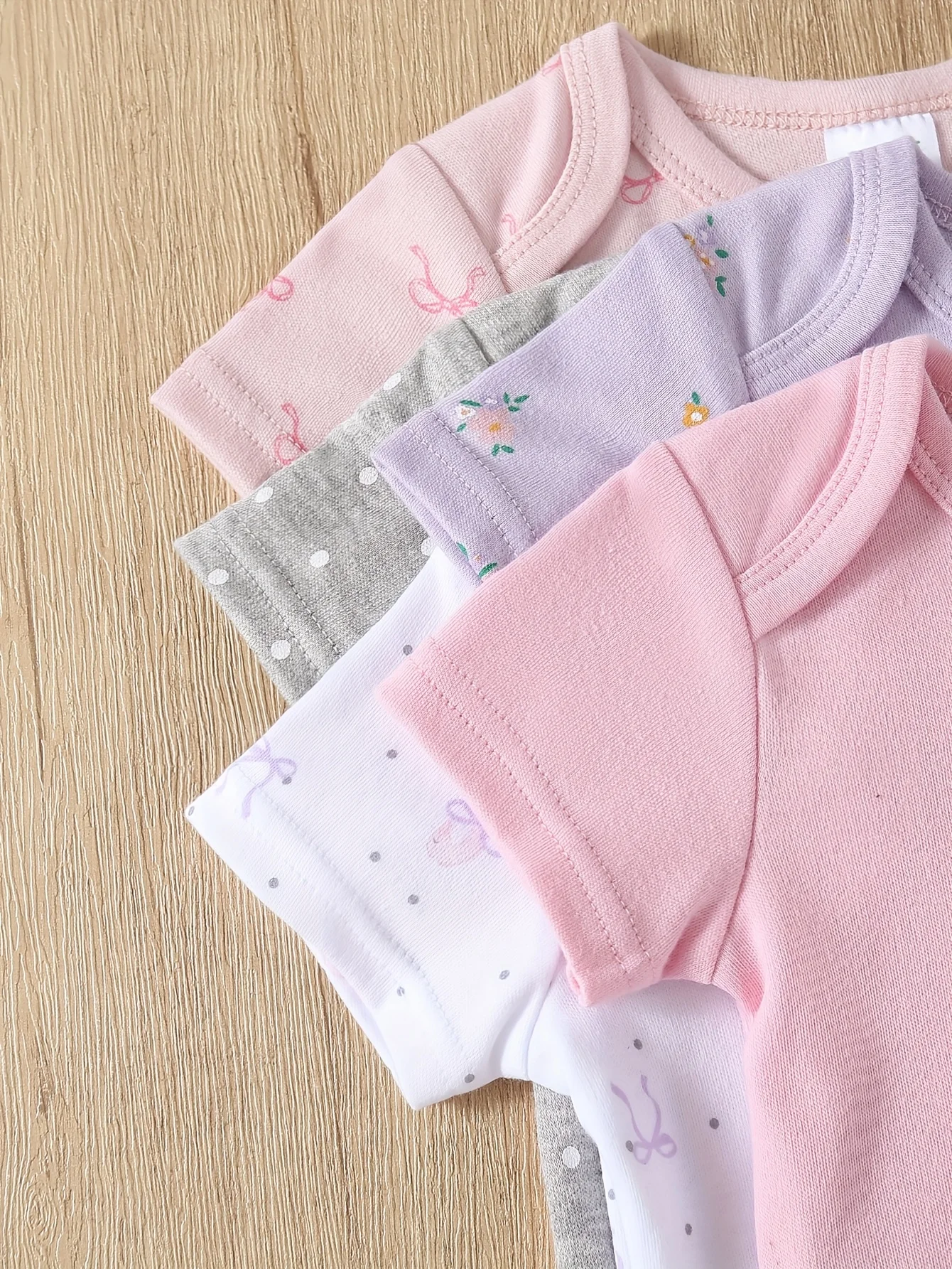 5-Pack Baby Girl Floral Rompers - Image 5