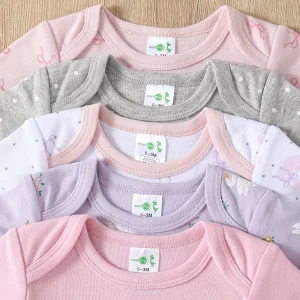 5-Pack Baby Girl Floral Rompers - Thumbnail Image 4