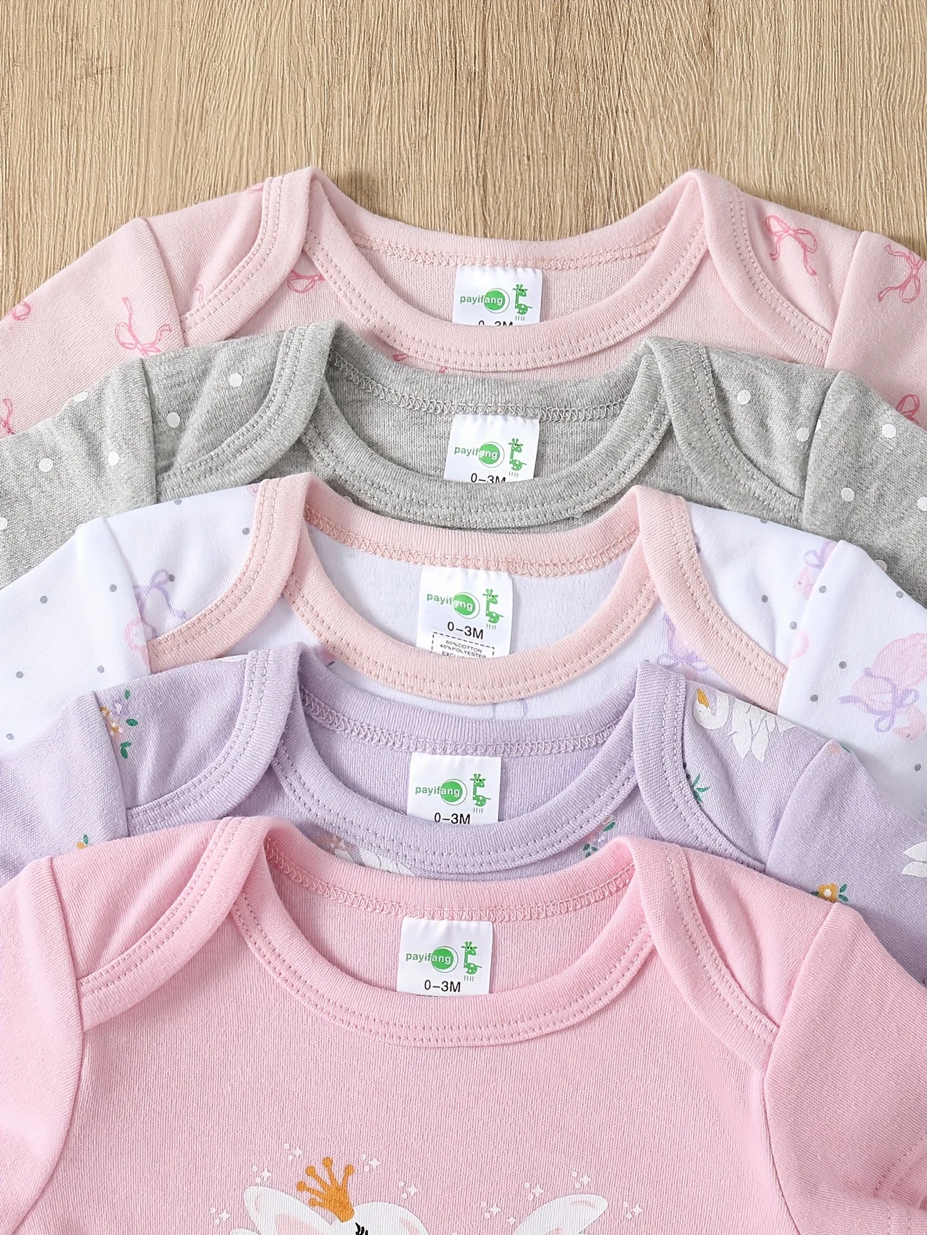 5-Pack Baby Girl Floral Rompers - Image 4