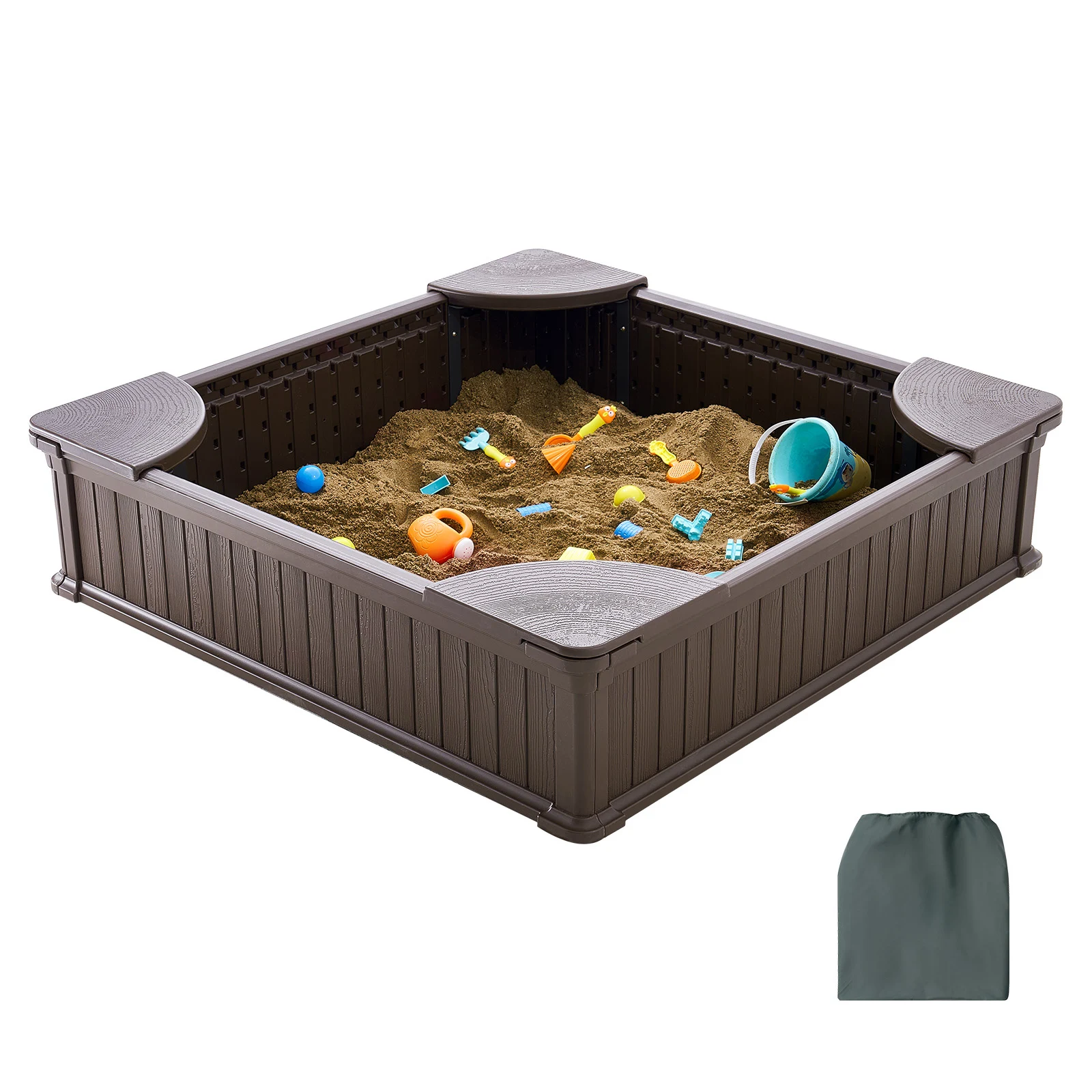 Sandbox with Cover and 4 Corner Seating - Image 1