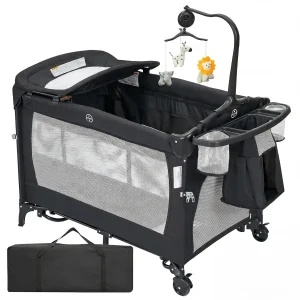 5-in-1 Playard for Babies with Bassinet, - Thumbnail Image 5