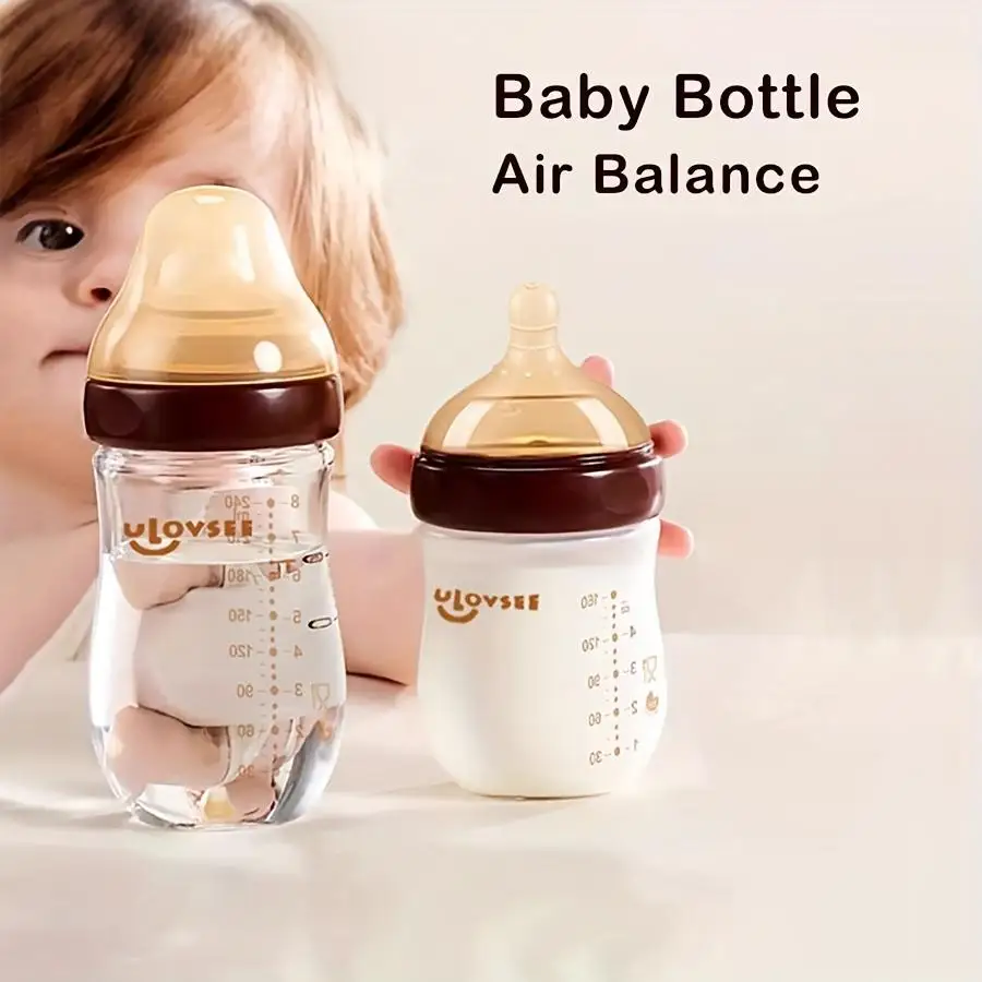 4/8oz Wide-Neck Borosilicate Glass Baby Bottles - Image 1