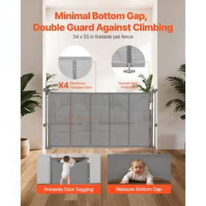Retractable Baby Gate 34in Tall, Extra Wide Safety Gate - Thumbnail Image 2