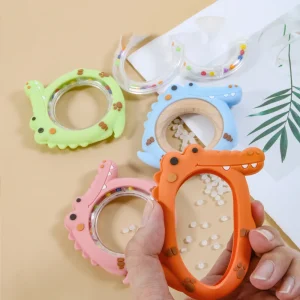 Crocodile Baby Teething Rattle Toy Set – 4 Pack - Thumbnail Image 4