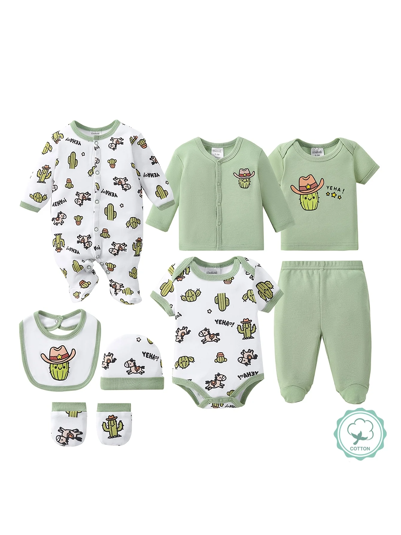 8-pc Cute Unisex Newborn Layette Sets - Image 1