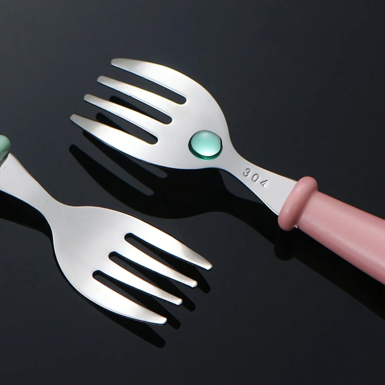 3-Pc Stainless Steel Baby Spoon & Fork Set - Image 7