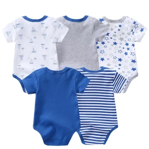 5-Pack Baby Boy Sailboat Short-Sleeve Rompers - Thumbnail Image 3