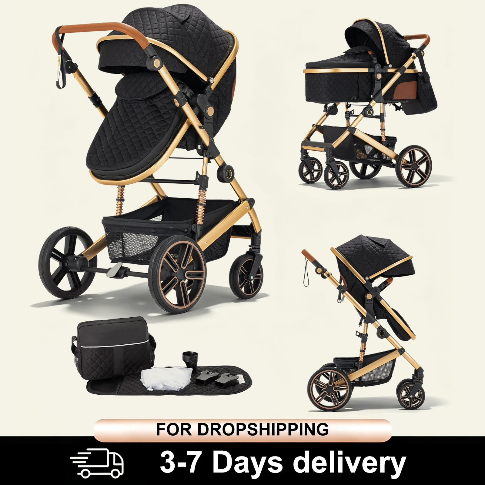 2-in-1 Reversible High Landscape Baby Stroller - Image 1