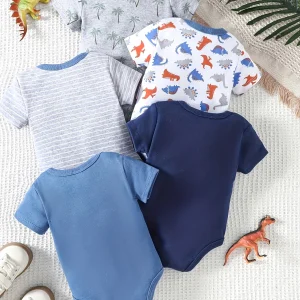 5pcs Baby Boy Triangle Rompers - Thumbnail Image 3