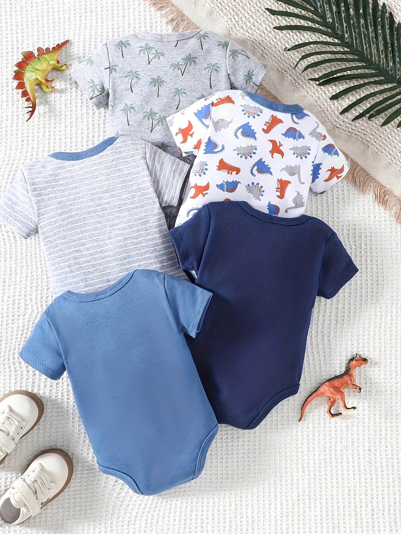 5pcs Baby Boy Triangle Rompers - Image 3