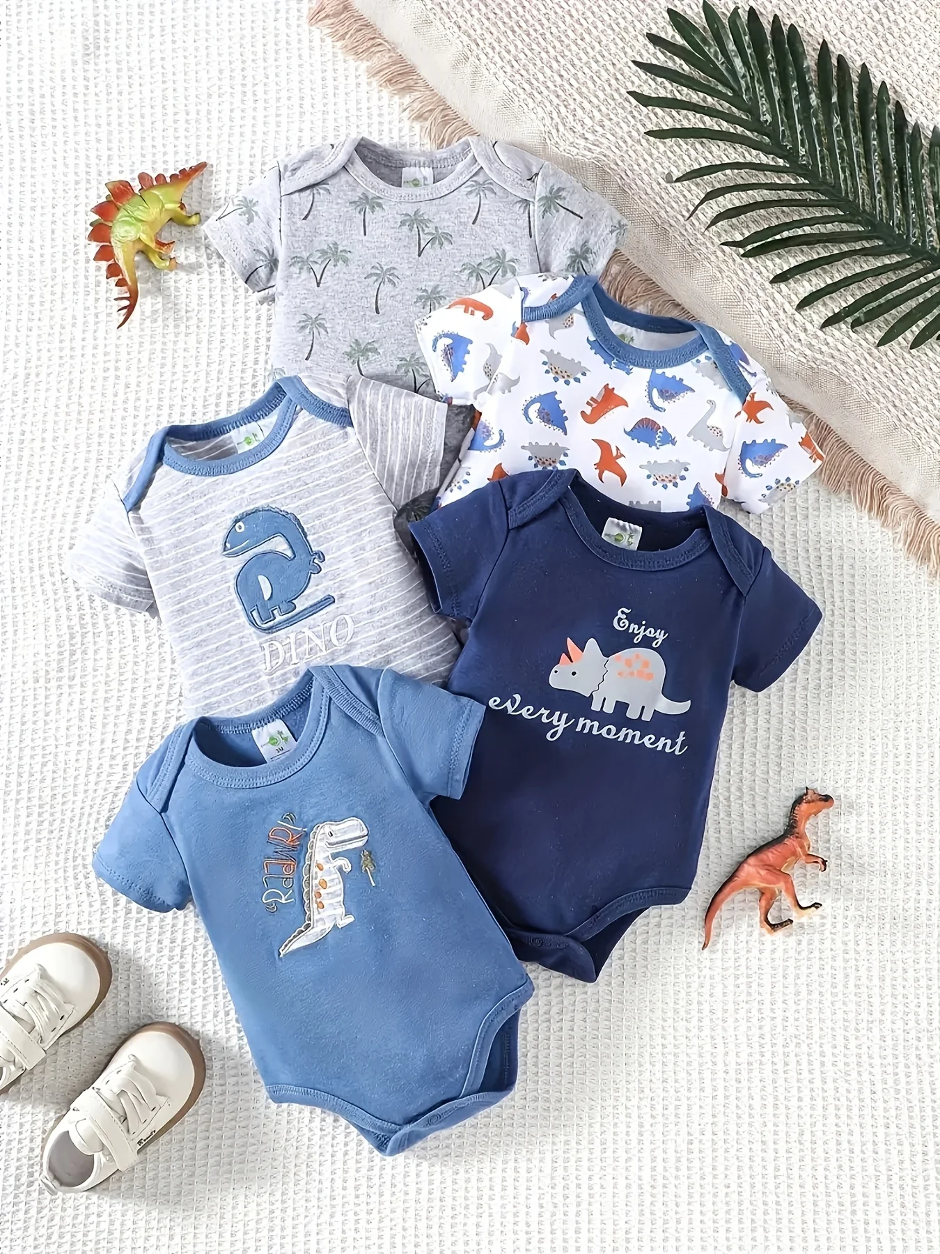 5pcs Baby Boy Triangle Rompers - Image 2