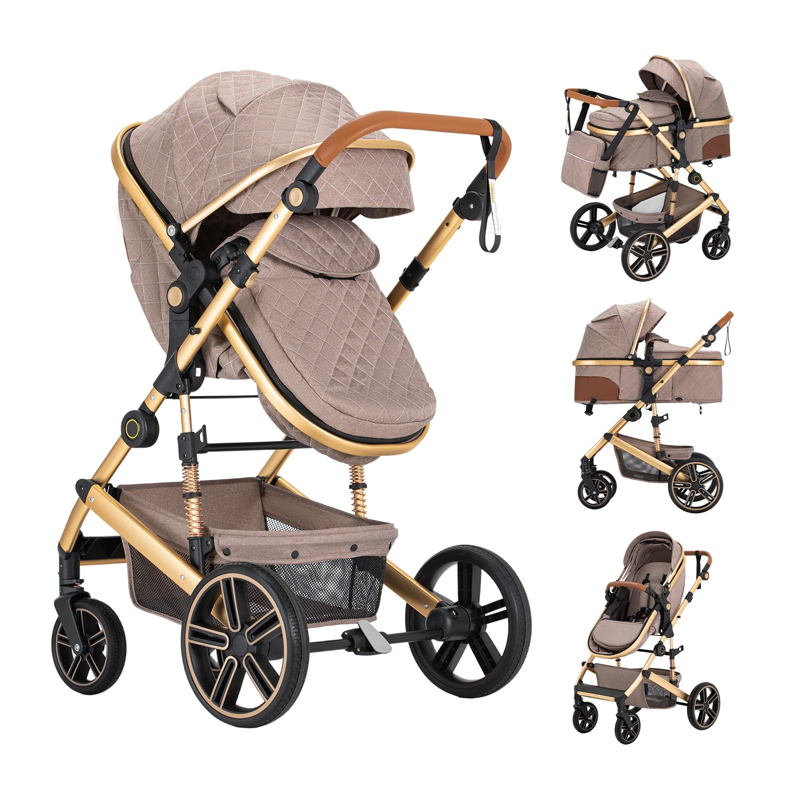 2-in-1 Reversible High Landscape Baby Stroller - Image 4