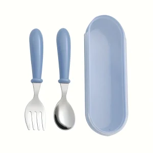 3-Pc Stainless Steel Baby Spoon & Fork Set - Thumbnail Image 4