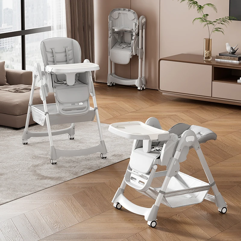 Foldable Baby High Chair with Adjustable Backrest - Image 3