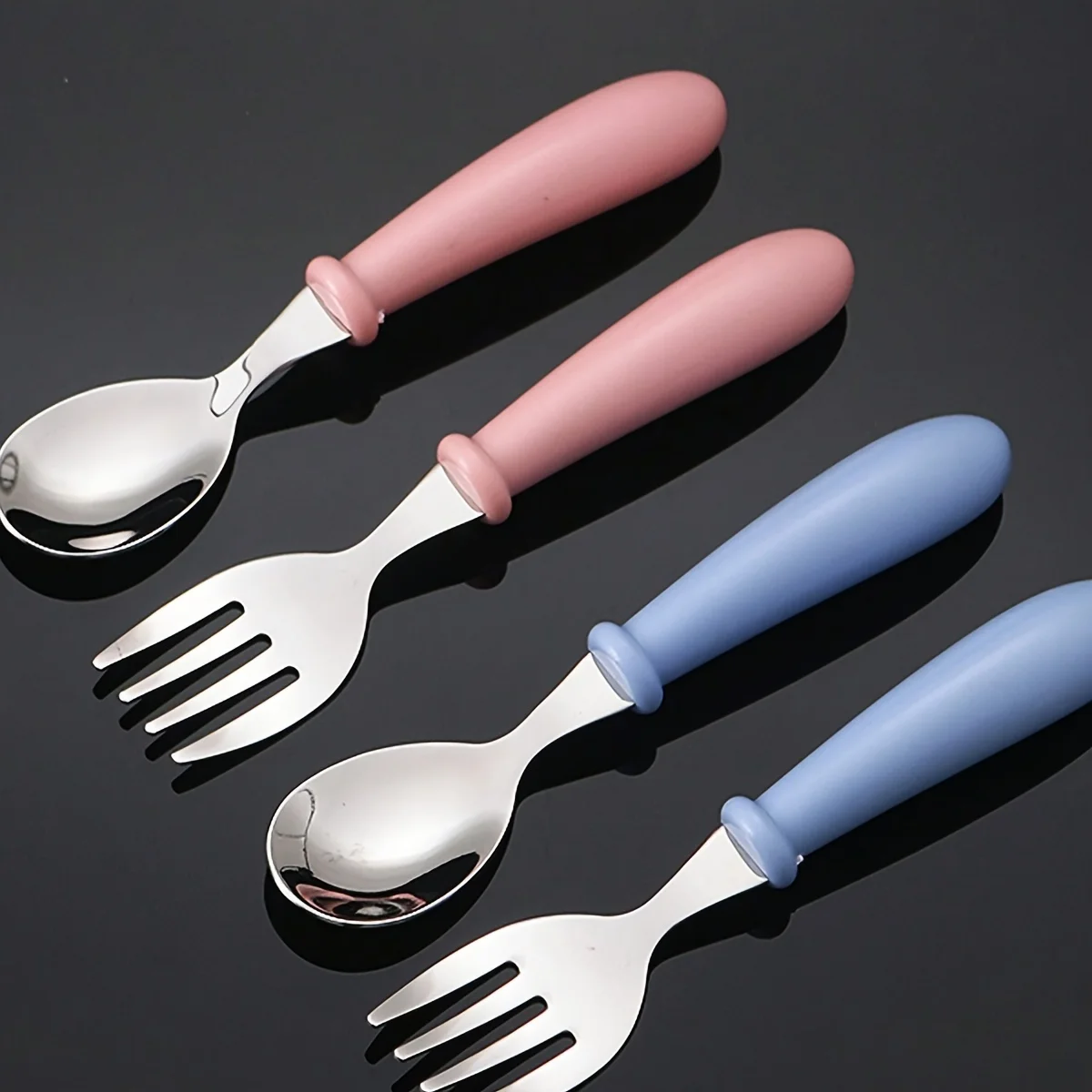 3-Pc Stainless Steel Baby Spoon & Fork Set - Image 6