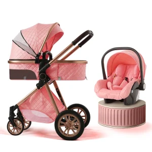 Luxury Baby Stroller 3 in 1 High Baby Cart - Thumbnail Image 3