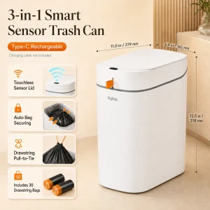 Smart Touchless Trash Can with Auto-Lining - Thumbnail Image 3