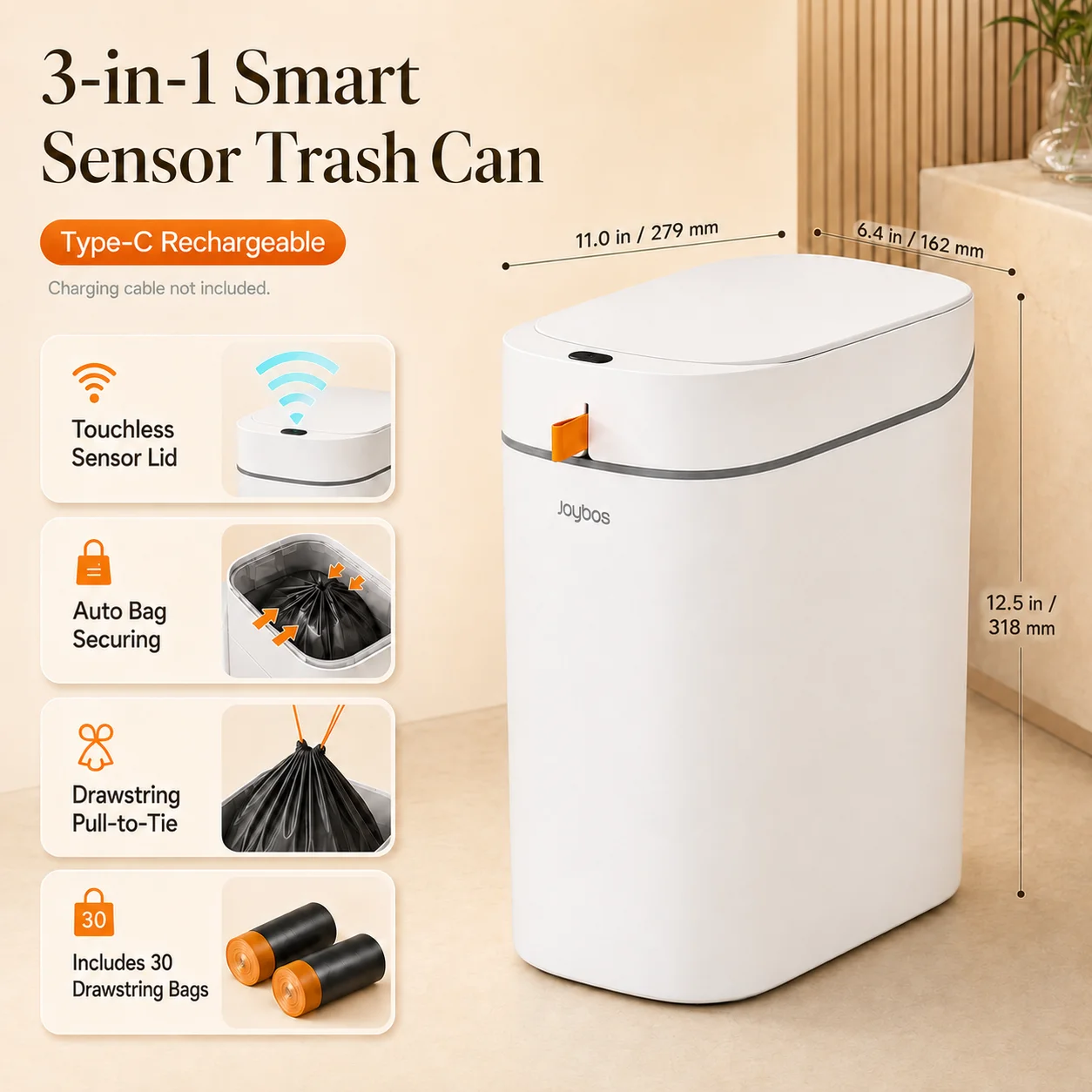 Smart Touchless Trash Can with Auto-Lining - Image 3