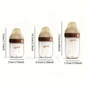 4/8oz Wide-Neck Borosilicate Glass Baby Bottles - Thumbnail Image 5