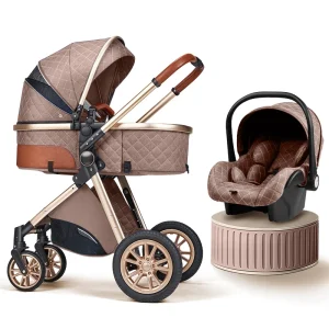 Luxury Baby Stroller 3 in 1 High Baby Cart