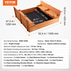 Sandbox with Cover and 4 Corner Seating - Thumbnail Image 9