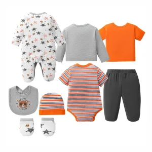 8-Pc Soft Unisex Newborn Layette Set - Thumbnail Image 3